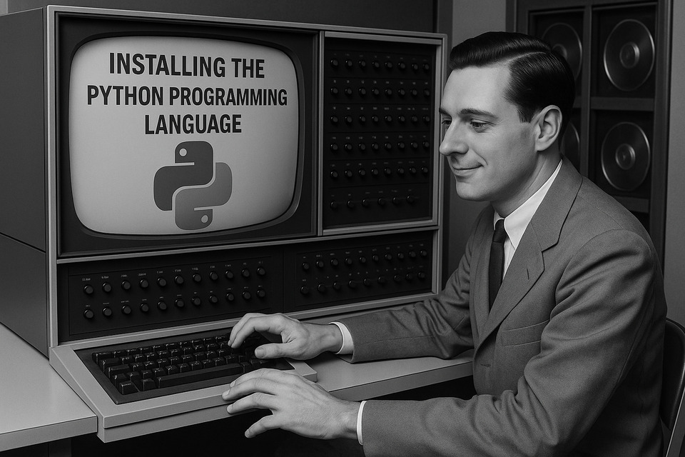 Retro Mainframe Smiling Guy Install Python